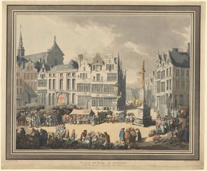 Place de Meir at Antwerp by Thomas Rowlandson