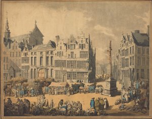 Place de Meir at Antwerp by Thomas Rowlandson