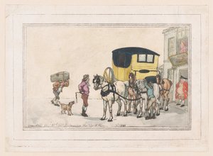Post Boys and Post Horses at the White Hart Inn by Thomas Rowlandson