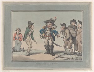 Preparing for a Duel by Thomas Rowlandson