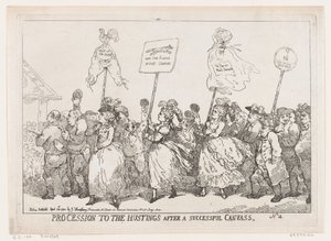 Procession to The Hustings After A Successful Canvass, April 30, 1784 by Thomas Rowlandson