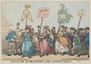 Procession to the Hustings after a Successful Canvass by Thomas Rowlandson