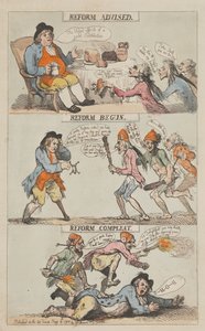 Reform Advised - Reform Begun - Reform Complete by Thomas Rowlandson