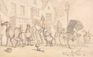 Scene outside the Half-Moon Inn by Thomas Rowlandson