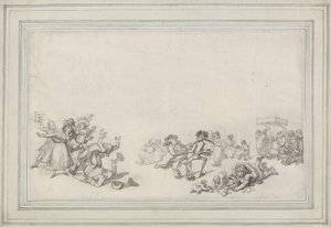 Study of Skaters: Skating on the Serpentine by Thomas Rowlandson