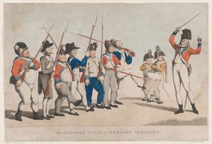 The Awkward Squad or Enraged Sergeant by Thomas Rowlandson