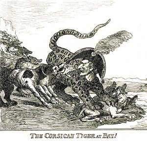 The Barked Corsican Tiger (Napoleon Bonaparte), Caricature 1808