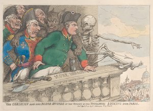 The Corsican and His Bloodhounds at the Window of the Thuilleries Looking Over Paris by Thomas Rowlandson