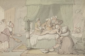 The Doctor is so severely bruised that cupping is judged necessary, c.1810 by Thomas Rowlandson
