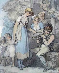 The Flute Player by Thomas Rowlandson