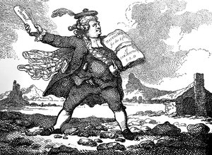 The Journalist with a View of Auchinleck or The Land of Stones by Thomas Rowlandson