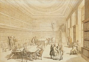 The Library of the Royal Institution, Albemarle Street by Thomas Rowlandson