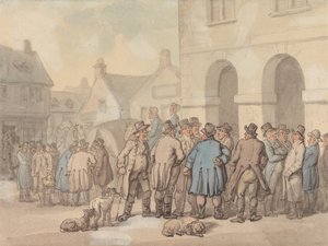The Market Place, Brackley, Northamptonshire by Thomas Rowlandson