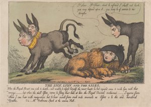 The Sick Lion and The Asses by Thomas Rowlandson