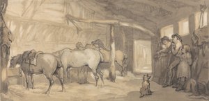 The Stable of an Inn by Thomas Rowlandson
