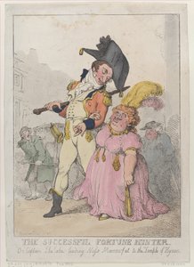 The Successful Fortune Hunter, or Captain Shelalee Leading Miss Marrowfat by Thomas Rowlandson