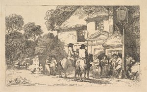 The Three Horseshoes, a Roadside Inn by Thomas Rowlandson