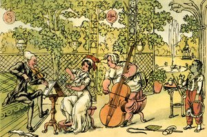 The Garden Trio by Thomas Rowlandson
