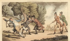 The Skeleton of Death Carries Off a Wounded Man Before the Doctor Can Attend to Him by Thomas Rowlandson