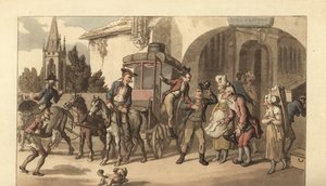 Young English Gentleman Arriving at a French Posthouse