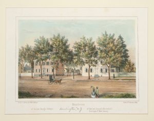 Residence of the Late George Dillwyn of the Late Joseph Bloomfield (Burlington, NJ), from 14 Views of Burlington by Thomas S. Sinclair