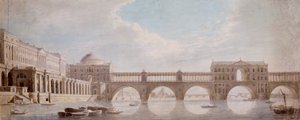 Proposed Design for a Bridge over the River Thames at Somerset House by Thomas Sandby