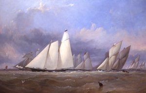 The America at Cowes, 1852 by Thomas Sewell Robins