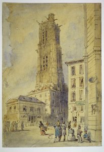 The Saint-Jacques Tower before its clearance, in 1836 by Thomas Shotter Boys