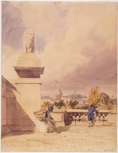 The Concorde Bridge and the Chamber of Deputies, view from the Tuileries terrace by Thomas Shotter Boys
