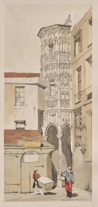 Picturesque Architecture in Paris, Ghent, Antwerp, Rouen: Hôtel de la Tremouille, Rue des Bourbonnois, Paris by Thomas Shotter Boys