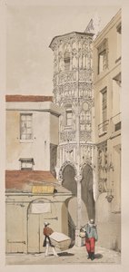 Picturesque Architecture in Paris, Ghent, Antwerp, Rouen: Hôtel de la Tremouille, Rue des Bourbonnois, Paris by Thomas Shotter Boys
