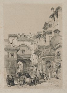 Picturesque Sketches in Spain: Gate of the Vivarrambla, Granada by Thomas Shotter Boys