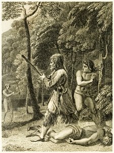 Robinson Crusoe First Sees and Rescues His Man Friday from The Life and Strange Surprising Adventures of Robinson Crusoe, or York, Mariner by Daniel Defoe