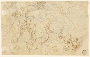 Sketches for Silver Salver (recto); Sketches of Friezes, Groups of Women (verso) by Thomas Stothard