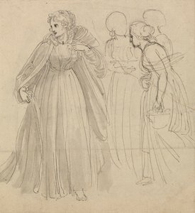 Study for Illustration - A Princess with her Attendants