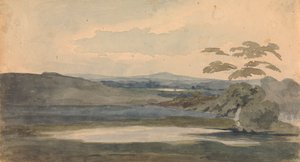 Landscape with Trees and Mountains, Lake in Foreground by Thomas Sully