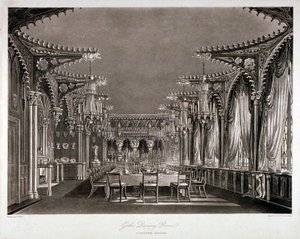 Interior View of the Gothic Dining Room in Carlton House, Westminster, London