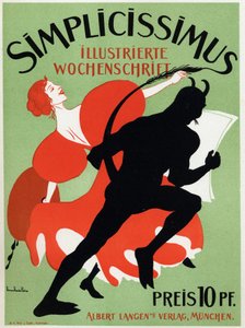 Art. Literature. The Magazine Simplicissimus. Poster by Thomas Thedor Heine, Germany by Thomas Theodor Heine