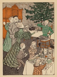 Couple Delighting Their Daughter at Christmas by Giving Their Consent to Her Engagement to a Soldier