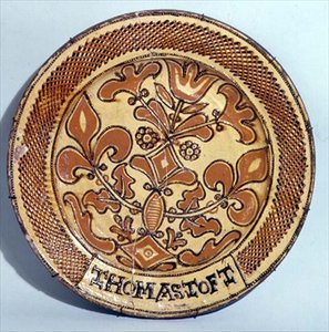 Staffordshire dish, c.1680 by Thomas Toft