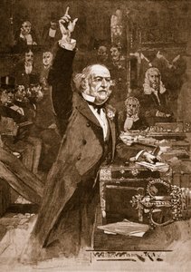 Introduction of the Home Rule Bill: Mr. Gladstone Delivering His Peroration, 1886