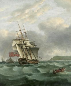 HMS Winterton Approaching Dover by Thomas Whitcombe