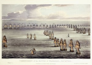 The Commencement of the Battle of Trafalgar, October 21st 1805, 1817 by Thomas Whitcombe