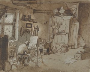 A Painter at Work in his Studio, 1663-77 by Thomas Wijck