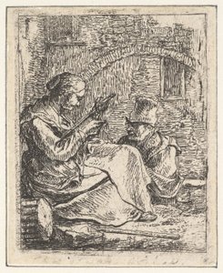 Woman Spinning by Thomas Wijck