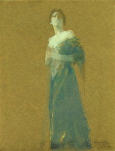Woman in Blue by Thomas Wilmer Dewing