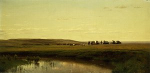 A Wagon Train on the Plains, Platte River