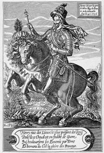 Portrait of Henry IV (a horse) age 45, engraved by Thomas de Leu