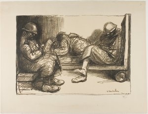 In the Dugout by Théophile Alexandre Pierre Steinlen
