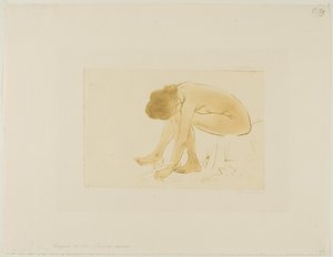Seated Woman Wiping Her Feet by Théophile Alexandre Pierre Steinlen